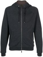 Moorer hoodie en coton mélangé à fermeture zippée - Gris