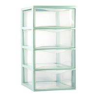 Ladeblokje/bureau organizer met 4x lades - transparant/lichtgroen - L26 x B37 x H49 cm - plastic - thumbnail