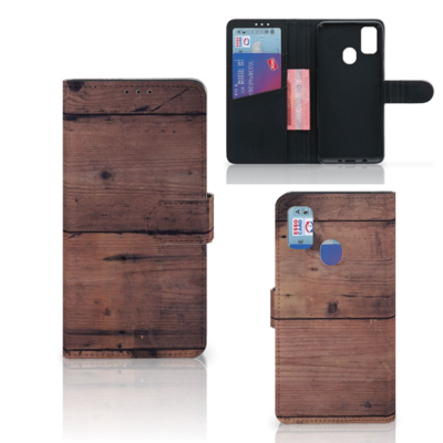 Samsung Galaxy M21 | M30s Book Style Case Old Wood Samsung Galaxy M21 | M30s Book Style Case Old Wood