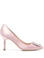 Manolo Blahnik Hangisi 90mm jewel buckle pumps - Rose