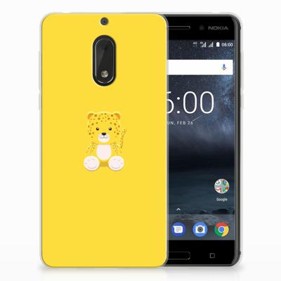 Nokia 6 Telefoonhoesje met Naam Baby Leopard