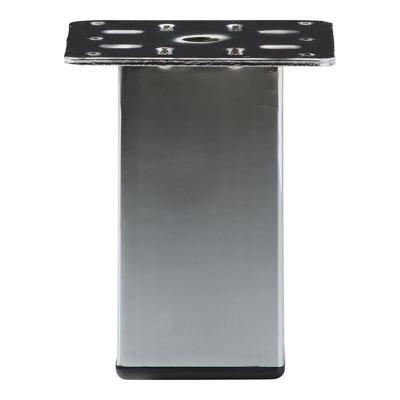 Stalen meubelpoot rvs look vierkant 5 bij 5 cm en hoogte 10 cm