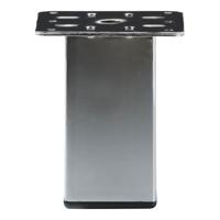 Stalen meubelpoot rvs look vierkant 5 bij 5 cm en hoogte 10 cm