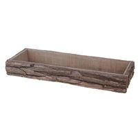 Kaarsenbord/plateau boomstam Berkenhout 39 x 15 cm rechthoekig