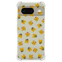 Doorzichtige Silicone Hoesje voor Google Pixel 8 Katten Emojis