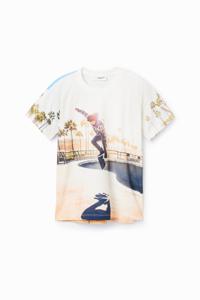 T-shirt met fotoprint van een skater - WHITE - 11/12