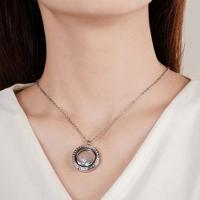 Ketting met ronde hanger & kristal