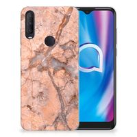 Alcatel 1S (2020) TPU Siliconen Hoesje Marmer Oranje