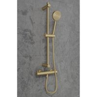 Douchekraan SaniClear Brass | Opbouw | Thermostaatkraan | 1-weg | hoh 15 cm | 2-knops | Rond | Goud - thumbnail