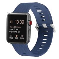 By Qubix - Siliconen bandje met motief - Navy - Compatible met Apple Watch 38mm / 40mm / 41mm / 42mm - Compatible Apple watch bandjes