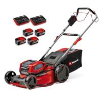 Einhell Accu-grasmaaier GP-CM 36/52 S Li BL Kit Power X-Change (36 V, maaibreedte 52 cm, tot 1200 m², Brushless, 65 l-opvangbak, wielaandrijving, inclusief 4x 5,2 Ah + 2x Twincharger)