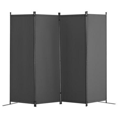 VEVOR Room Divider 4-delige vouwwand, opvouwbaar privacyscherm voor kantoor, slaapkamer, eetkamer, studeerkamer, balkon, vrijstaande roomdivider (56 x 45 x 172,5 cm), grijs