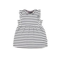 Babyface gestreepte baby jurk met biologisch katoen ecru/donkerblauw
