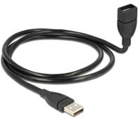 Delock USB-kabel USB 2.0 USB-A stekker, USB-A bus 1.00 m Zwart Flexibele zwanenhalskabel 83500