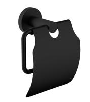 Sapho X-Round toiletrolhouder met klep zwart