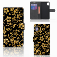 Apple iPhone Xs Max Hoesje Gouden Bloemen