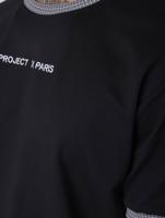 Project X Paris / t-shirt Checked Sleeves in zwart