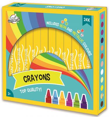 Craft Universe waskrijt neon/metallic junior 9 cm geel 24 stuks Craft Universe waskrijt neon/metallic junior 9 cm geel 24 stuks