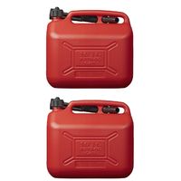 2x Jerrycans/benzinetanks 10 liter rood