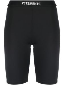 VETEMENTS short cycliste à taille à logo - Noir