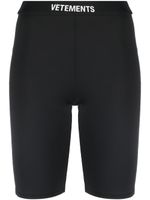 VETEMENTS short cycliste à taille à logo - Noir - thumbnail