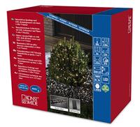 Konstsmide Led-lichtketting, cluster, met lichtsensor en 6 uur en 9 uur timer, 480 warmwitte diodes, werkt op batterijen, buiten (IP44), zwarte kabel 4 x D 1,5 V (excl.) - 3736-100