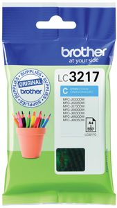 Brother inktcartridge, 550 pagina&apos;s, OEM LC-3217C, cyaan