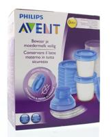 Avent Via voorraadbeker moedermelk set & adapter (1 Set)