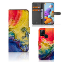 Hoesje Samsung Galaxy A21s Watercolor Dark