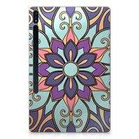 Samsung Galaxy Tab S7 Plus | S8 Plus Siliconen Hoesje Purple Flower