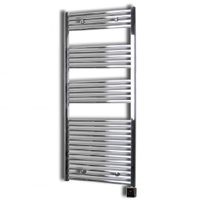 Sanicare elektrische design radiator 45x172cm chroom met Bluetooth en thermostaat rechts chroom