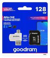 Goodram Micro-SD-klasse 10, 128 GB, adapter + kaartlezer