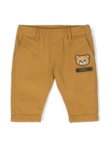 Moschino Kids pantalon chino à taille mi-haute - Marron