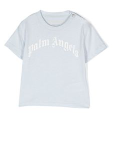 Palm Angels Kids t-shirt à logo imprimé - Bleu