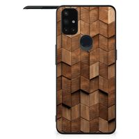 Houten Print Telefoonhoesje voor OnePlus Nord N10 5G Wooden Cubes - thumbnail