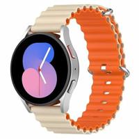 By Qubix - Compatible met Garmin Vivomove 3 / HR/Luxe/Sport/Style/Trend - Ocean Style bandje - Beige/oranje - Compatible Garmin bandje - Bandbreedte: 20mm