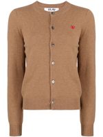 Comme Des Garçons Play cardigan boutonné à patch logo - Marron - thumbnail