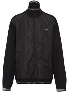 Prada triangle-logo panelled bomber jacket - Noir