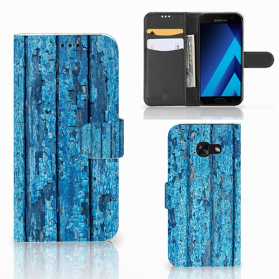 Samsung Galaxy A5 2017 Book Style Case Wood Blue