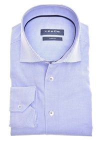 Ledȗb Modern Fit Overhemd blauw, Motief