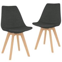 Vidaxl Eetkamerstoelen 2 St Stof Donkergrijs