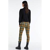 anytime tregging in geweven ruit camel