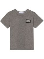 Dolce & Gabbana Kids t-shirt en coton à patch logo - Gris