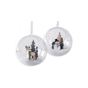 Hobby kerstballen open 12 cm maken - 2x stuks