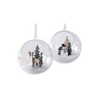 Hobby kerstballen open 12 cm maken - 2x stuks - thumbnail