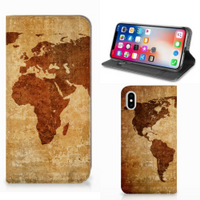 Apple iPhone Xs Max Book Cover Wereldkaart - thumbnail