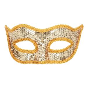 Verkleed gezichtsmasker Venitiaans - goud met pailletten - volwassenen - Carnaval/gemaskerd bal