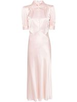 Alessandra Rich robe en soie à taille empire - Rose