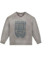 Dolce & Gabbana Kids sweat à effet usé - Gris - thumbnail