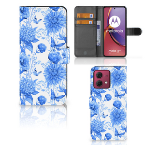 Hoesje voor Motorola Moto G84 Flowers Blue